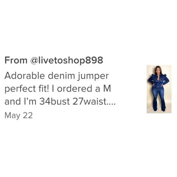 1 LEFT | SALE PRICE | Demure Denim Jumpsuit - Picture 6 of 6